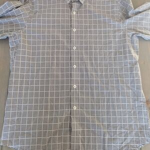Bugatchi Classic Fit Large Black White Gingham Button Down Shirt